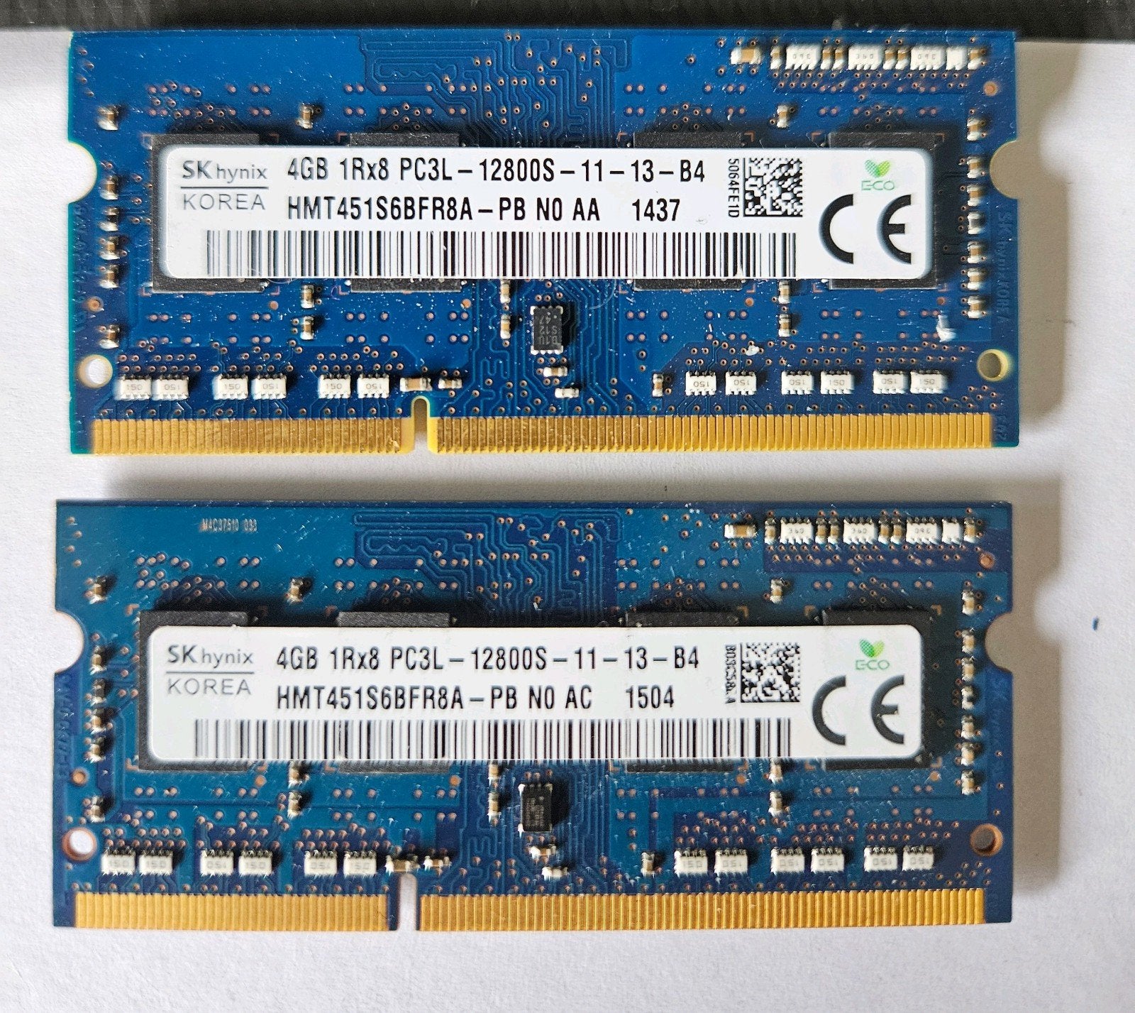 2x SK hynix 4GB DDR3L SO-DIMM – PC3L-12800S 1600MHz, DDR3, Ophalen of Verzenden, Laptop, 4 GB