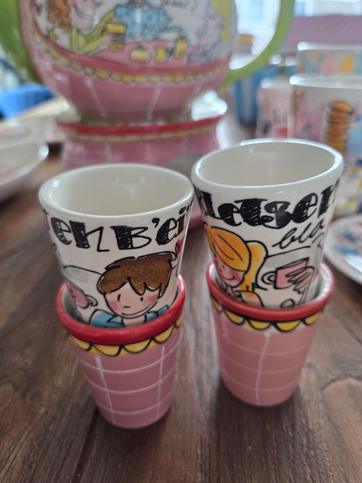 Blond Amsterdam eierdopjes - 'en B'ei' en 'Let's go blond', Ophalen, Zo goed als nieuw