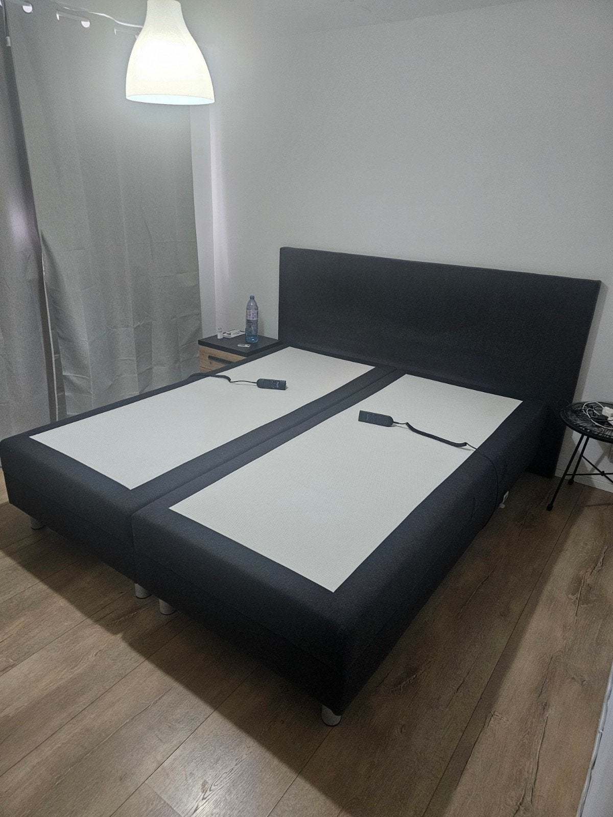 Tweepersoons boxspring met verstelbare bodems, Ophalen, 210 cm, Tweepersoons, 180 cm