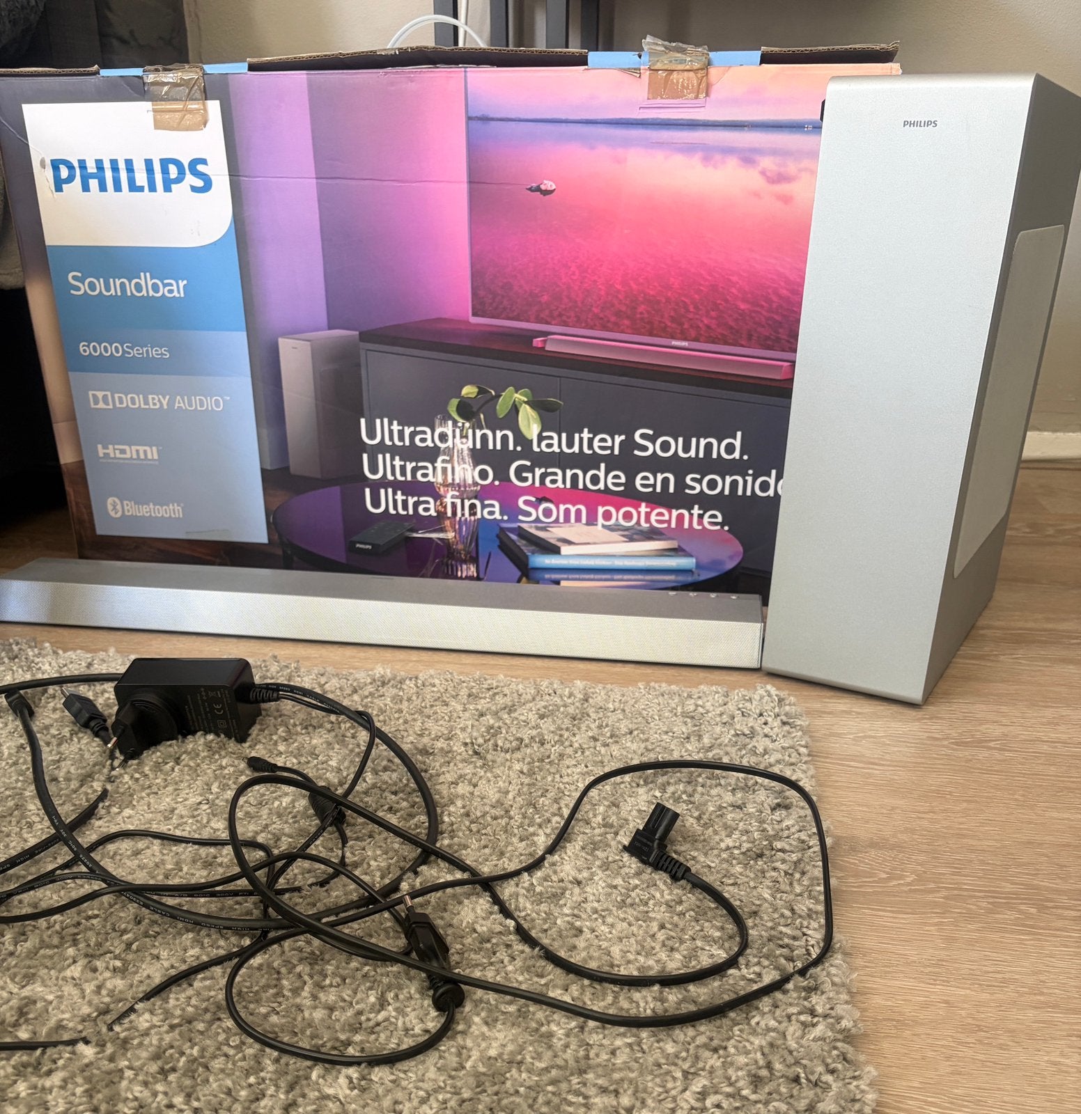 Philips TAB6405/10 Soundbar, draadloze Subwoofer, Ophalen of Verzenden, Bluetooth, Zo goed als nieuw