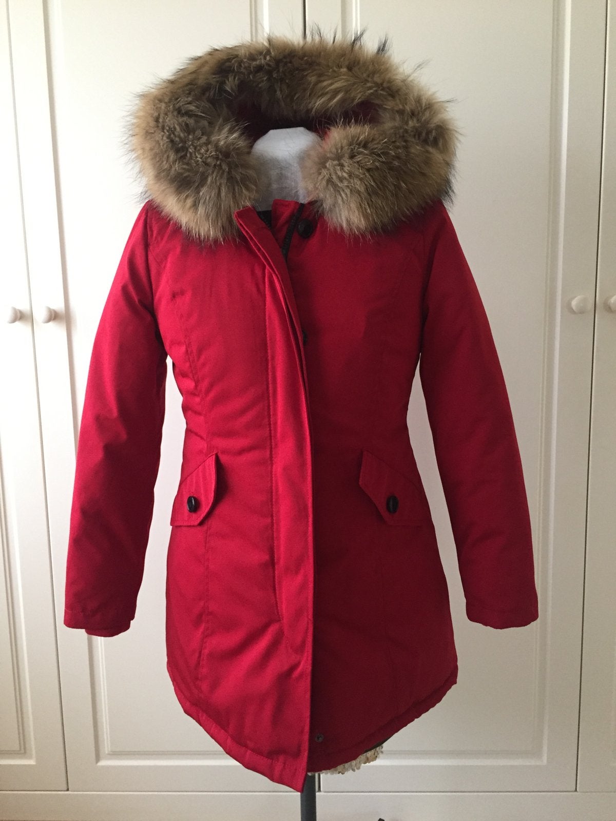 Winterjas rood model Woolrich maat 38 nieuw, Verzenden, Nieuw, Maat 38/40 (M), Rood