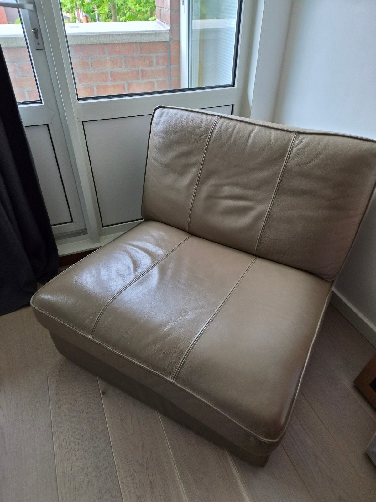 IKEA KIVIK Stoel/Loveseat - Beige Leer, Ophalen, Gebruikt, Overige kleuren, Leer