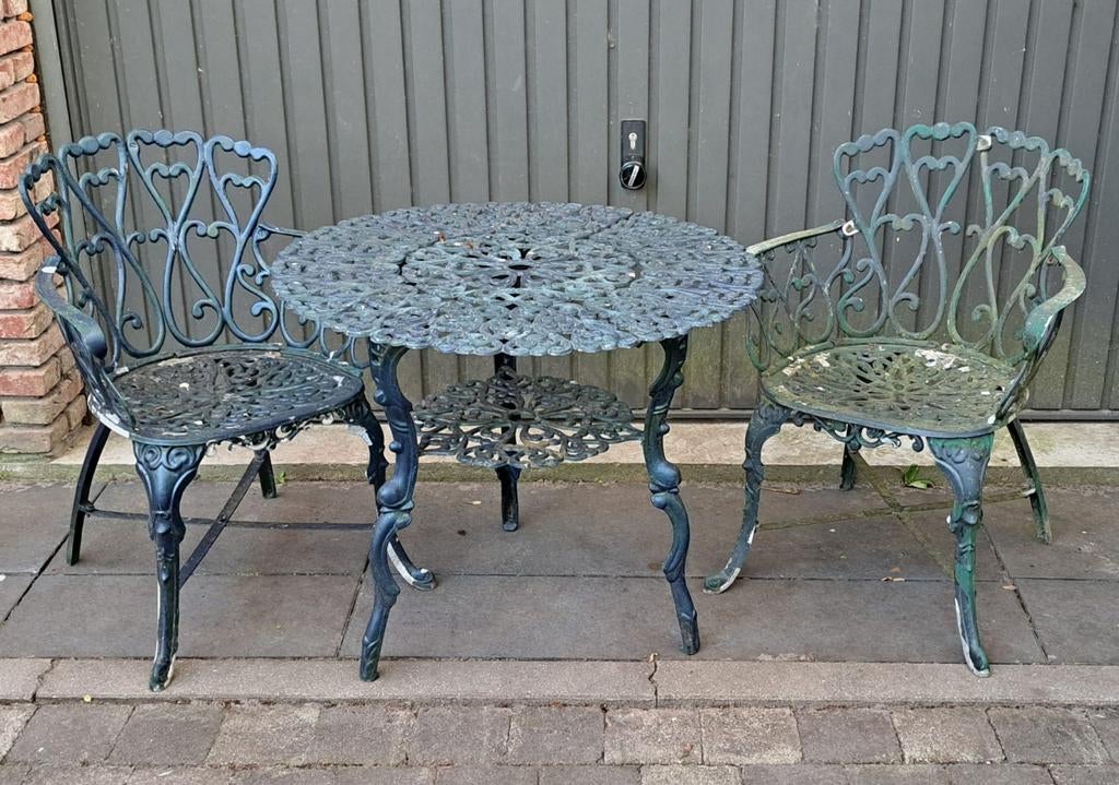 Bistro set aluminium, Tuin en Terras, Ophalen, Aluminium, 2 zitplaatsen