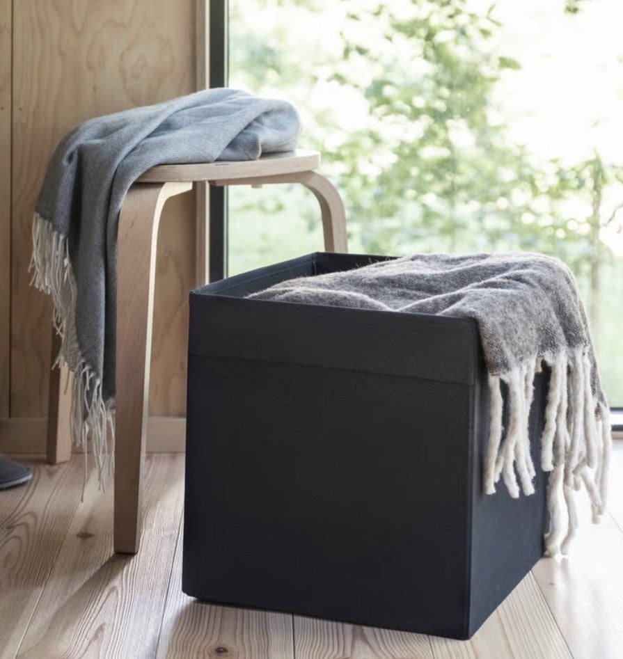 Zwarte Ikea Dröna box voor Kallax kast, Ophalen, Gebruikt, Minder dan 50 cm, Doos