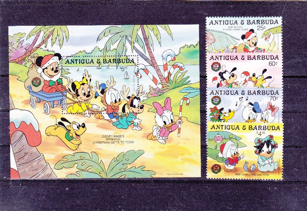 Disney Antigua Kerst 1986 (1234,1241), Verzenden, Postfris, Overige thema's