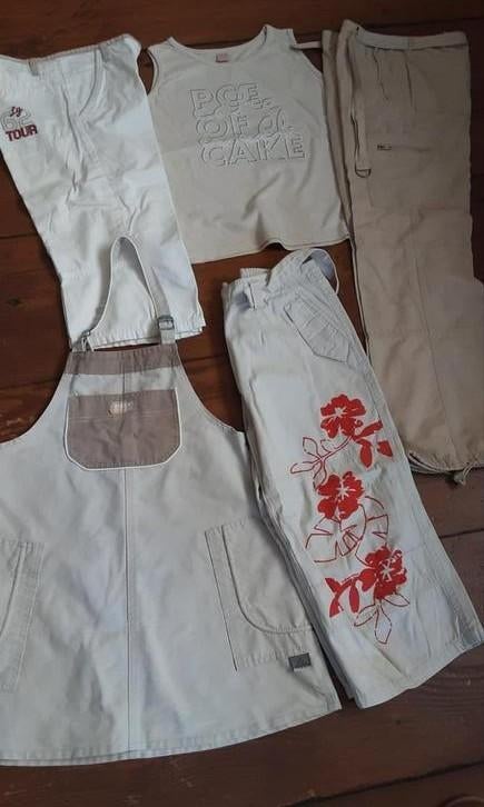 Pakket meisjes kleding broeken shirt overgooier. 146 - 152, Ophalen of Verzenden, Zo goed als nieuw, Meisje, Broek