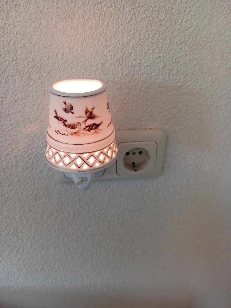 bone china nachtlampje vogels, Ophalen of Verzenden, Zo goed als nieuw, Porselein, Overige typen