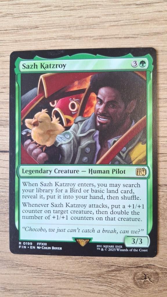 Sazh Katzroy - Magic: The Gathering Kaart - Final Fantasy, Hobby en Vrije tijd, Verzamelkaartspellen | Overige, Zo goed als nieuw