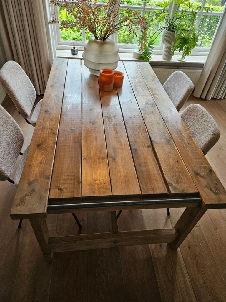 Mooie robuuste landelijke grenen eettafel 180x101x74, Ophalen of Verzenden, Gebruikt, Rechthoekig, Grenenhout