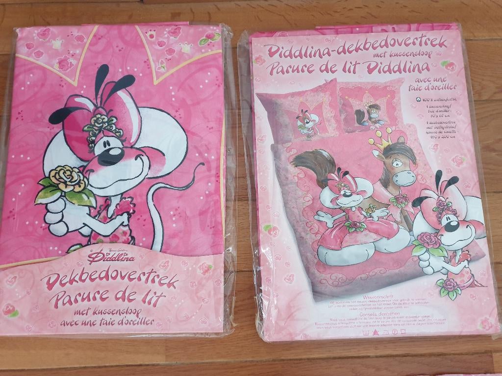 2 Sets Diddlina dekbedovertrek 140 x 200 roze Diddl, Verzamelen, Diddl, Ophalen of Verzenden, Diddlina, Zo goed als nieuw, Kleding of Textiel