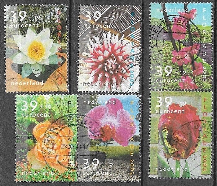 NL serie Zomerzegels - Bloemen - 2002, Postzegels en Munten, Verzenden, Na 1940, Gestempeld