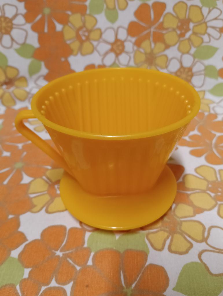 Vintage geel koffiefilter, Overige typen, Verzenden, Geel, Zo goed als nieuw