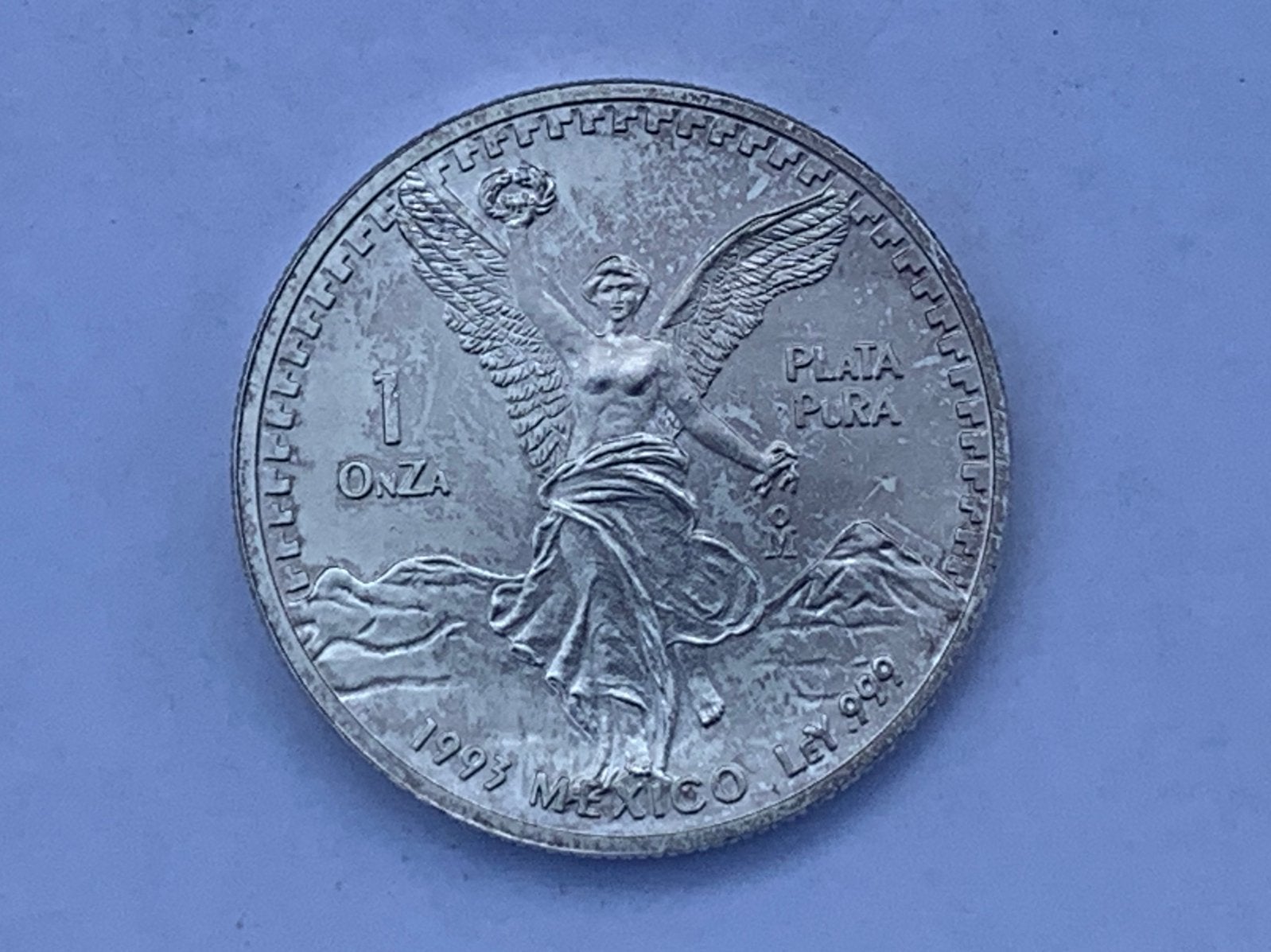 Zilveren libertad 1 oz mexico 1993, Ophalen of Verzenden, Zilver