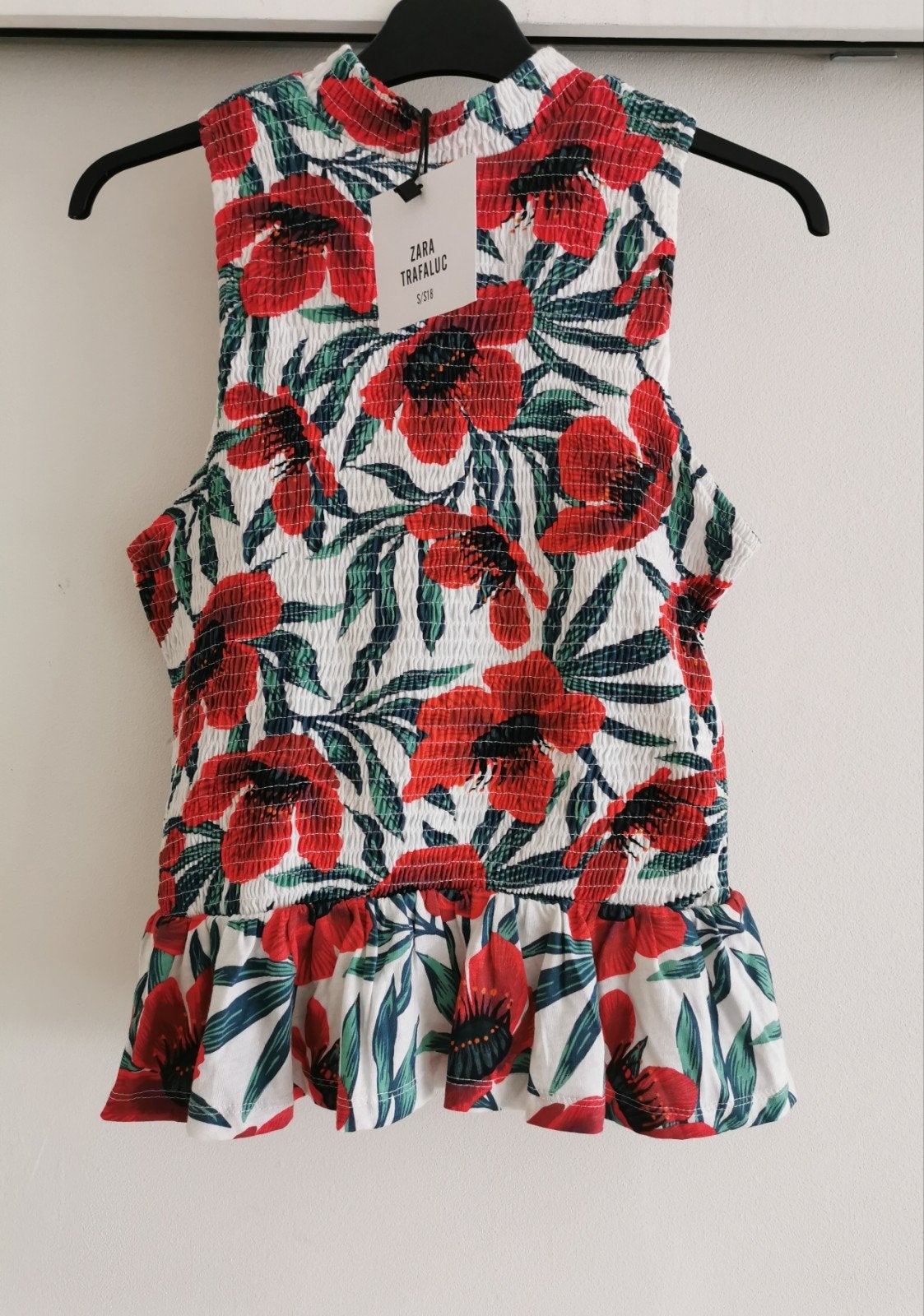 ZARA top met bloemenprint mt. M, Maat 38/40 (M), Zara, Nieuw, Meerkleurig