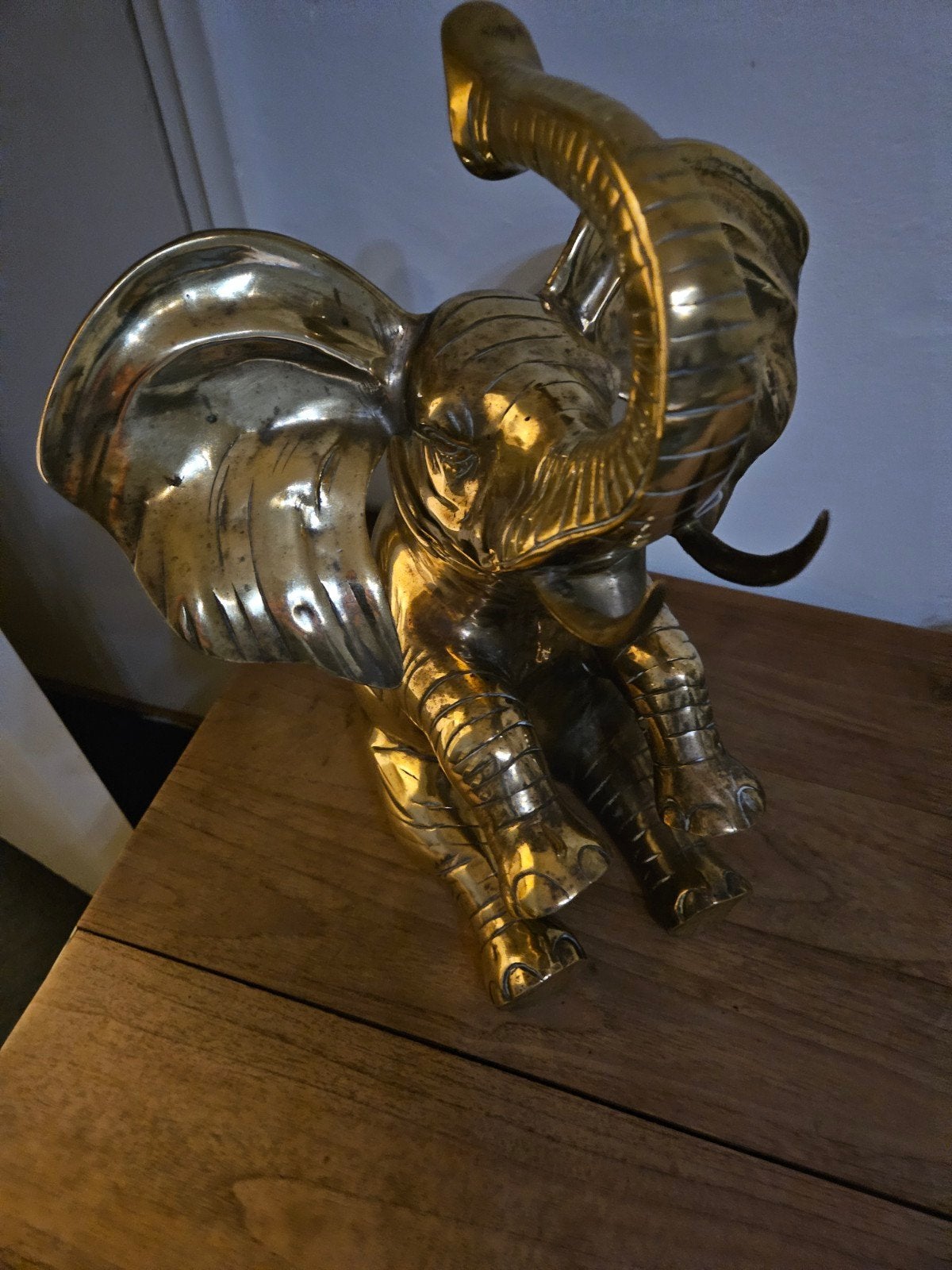 Vintage koper Olifant en uil Beeld - Decoratief, Ophalen of Verzenden