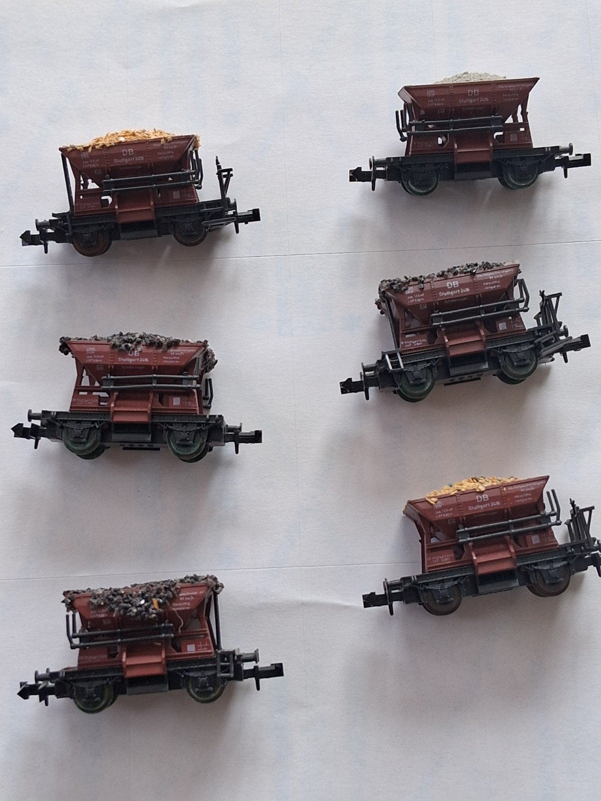 set van 6 ballastwagons N-spoor, Gebruikt, Gelijkstroom, Wagon, Ophalen of Verzenden
