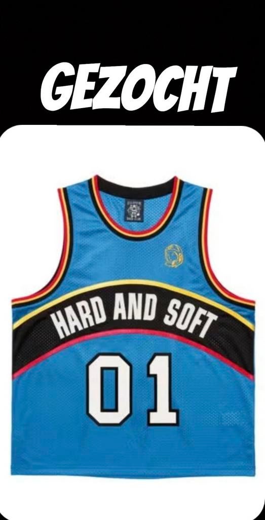GEZOCHT: Hard and Soft 01 Basketbalshirt - Blauw, Ophalen of Verzenden, Blauw, Hard and Soft, Algemeen