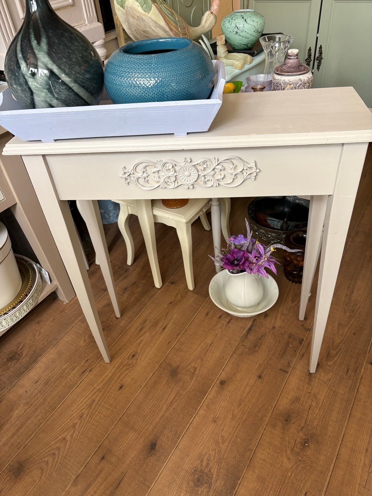 Warm Beige Bijzettafel - 75x26x80 cm, Gebruikt, Ophalen of Verzenden, 75 cm of meer, 60 cm of meer
