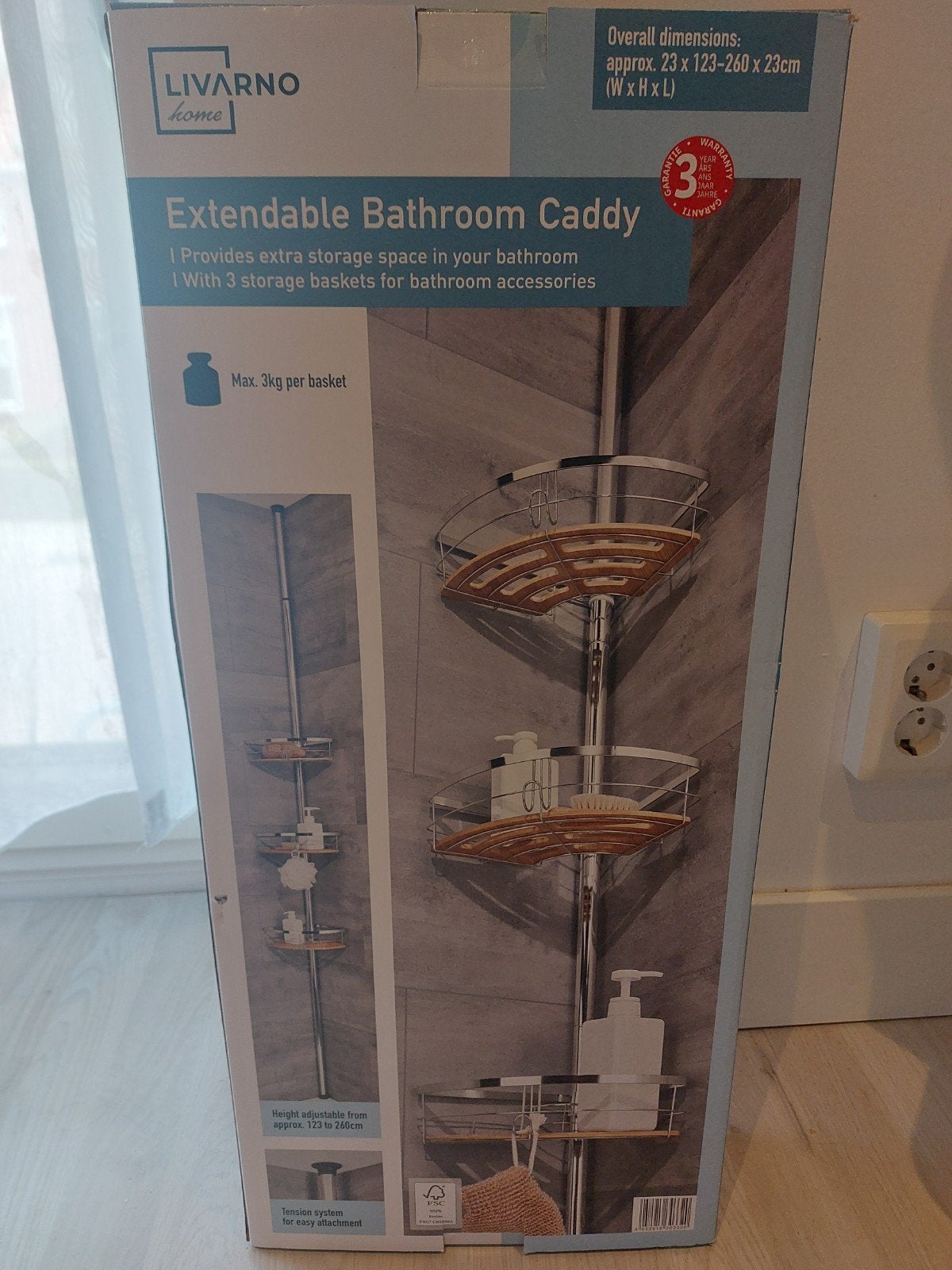 LIVARNO home Uitschuifbare Badkamer Caddy - Nieuw in doos, Ophalen, Badkamerrek, Overige merken, Nieuw