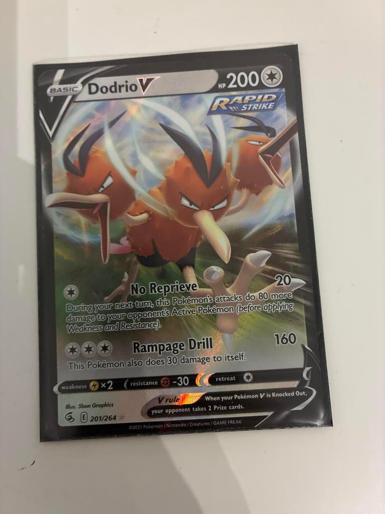 Dodrio V Pokémon Kaart - Rapid Strike (201/264), Verzenden, Zo goed als nieuw, Losse kaart