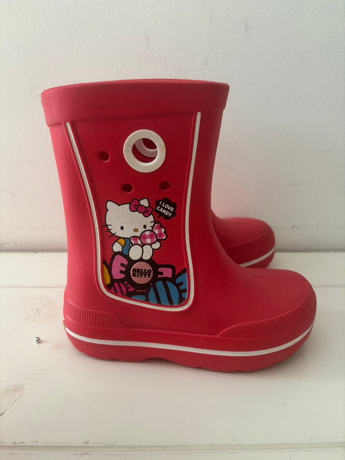 Hello kitty crocs (maat 29-31), Ophalen, Zo goed als nieuw, Meisje, Laarzen