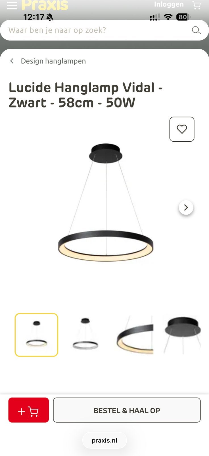 Lucide hanglamp vidal zwart 58cm led 2stuks nieuw in doos, Ophalen, Nieuw