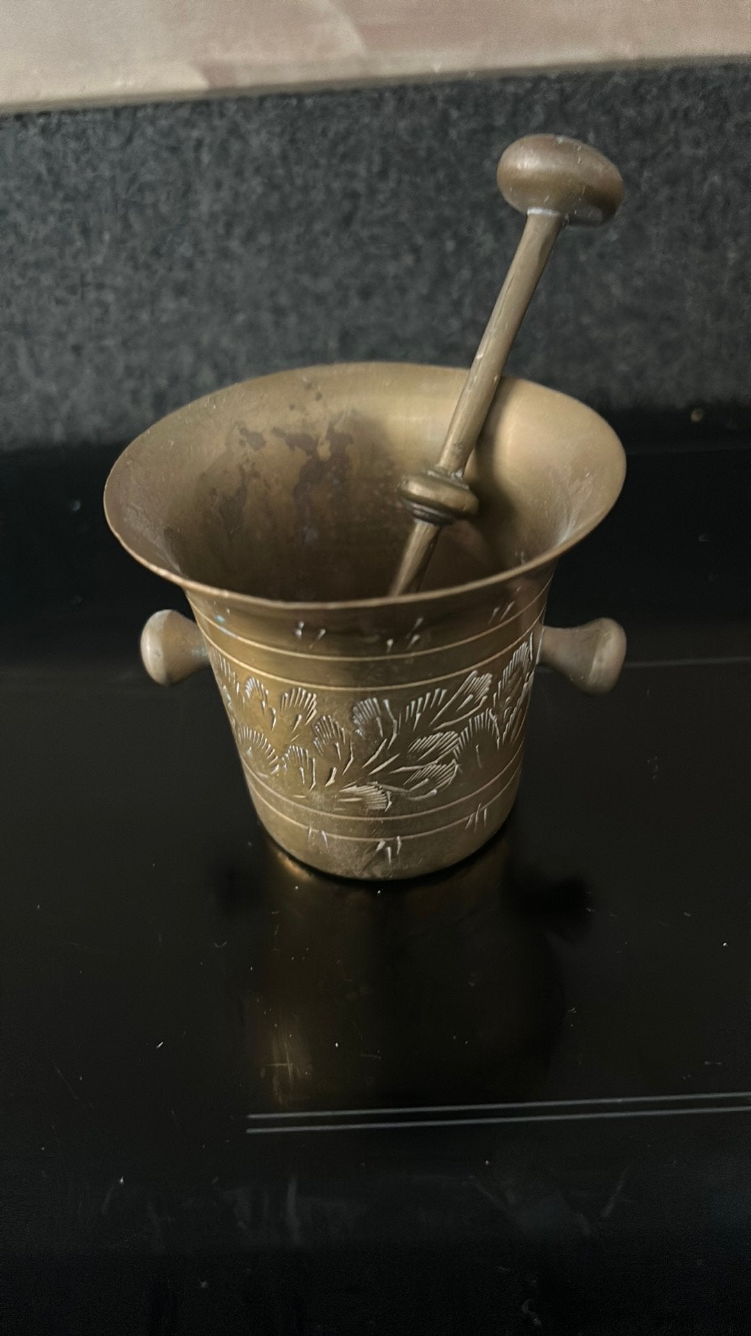 Koperen vijzel met stamper, Ophalen, Koper
