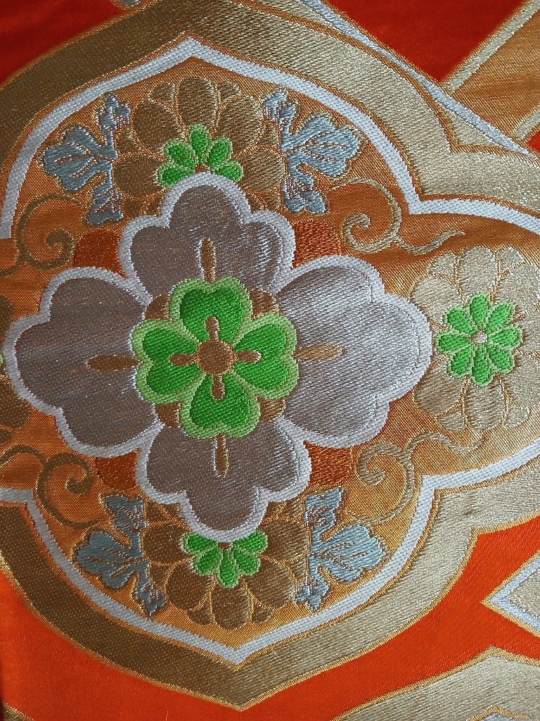 Traditionele Japanse obi riem orange rood, Ophalen of Verzenden
