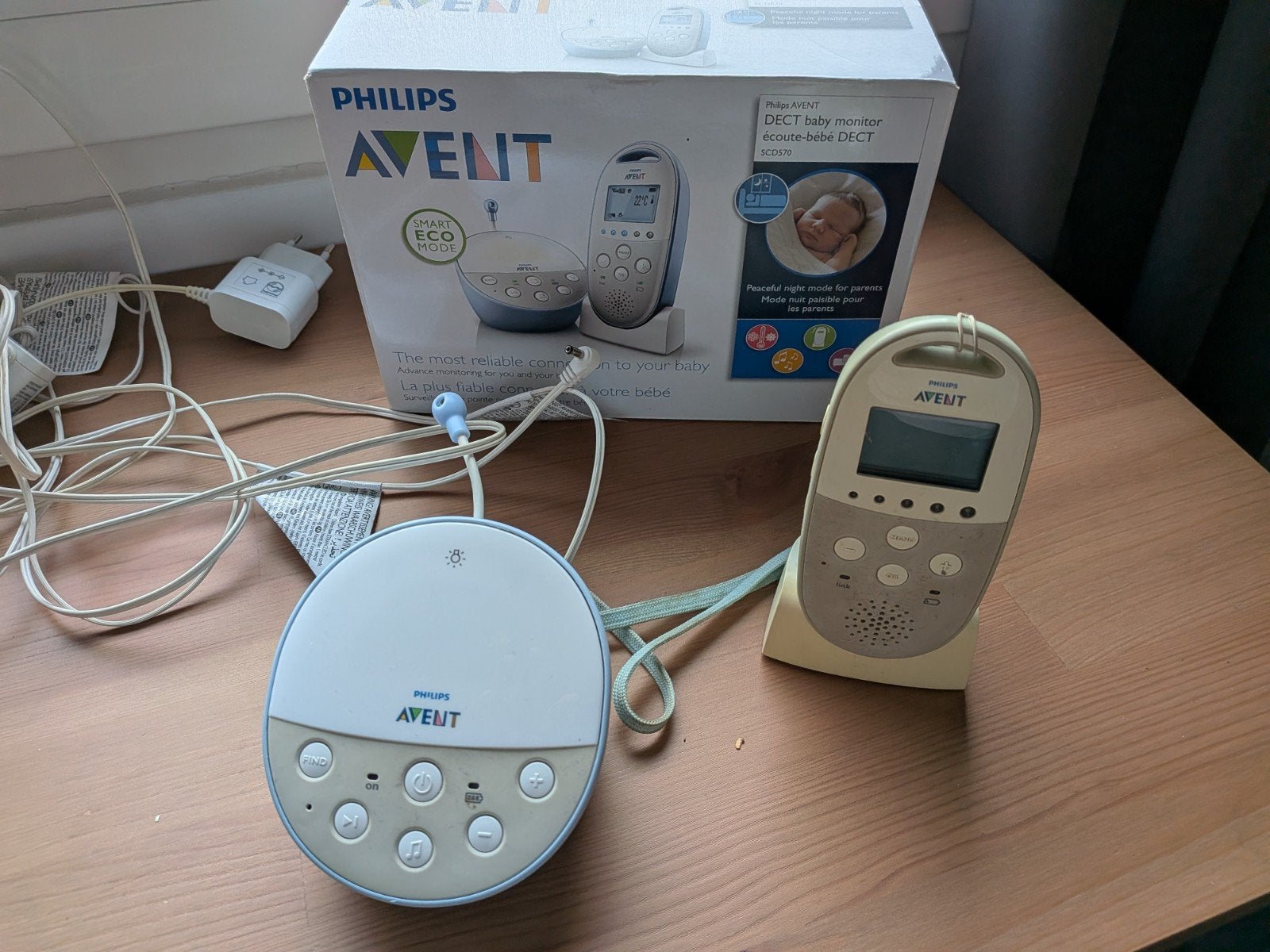 Philips Avent DECT-babyfoon SCD570, Ophalen, Gebruikt, 250 meter of meer, Terugspreekfunctie
