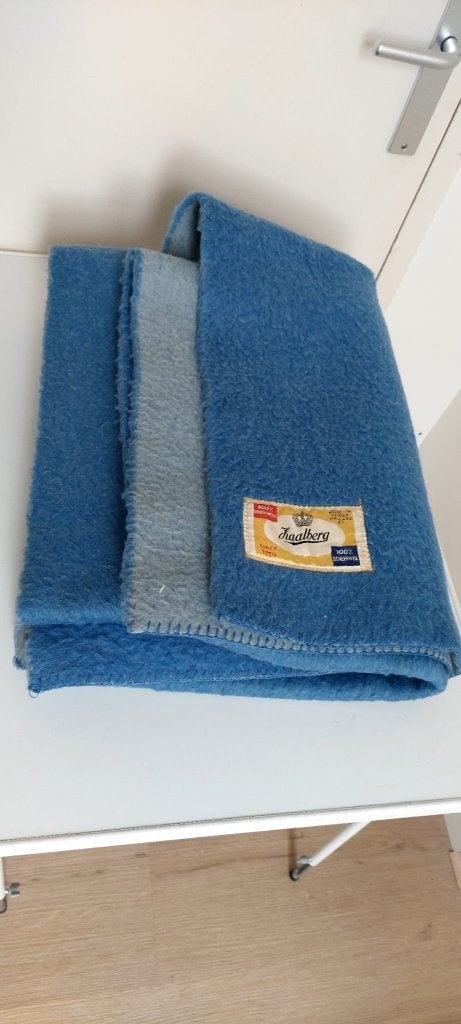 Vintage Zaalberg wollen deken wol  Blauw (205x165 cm), Eu, Eu, Ophalen of Verzenden, Zo goed als nieuw