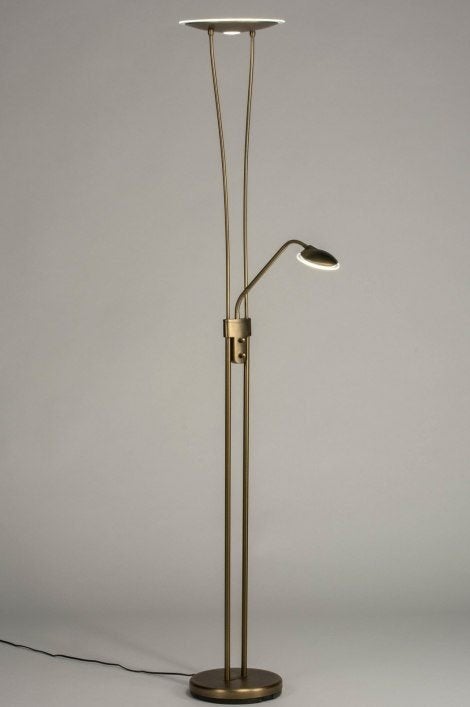 vloerlamp led brons bank hoekbank leeslamp uplighter lamp, Ophalen of Verzenden, Nieuw