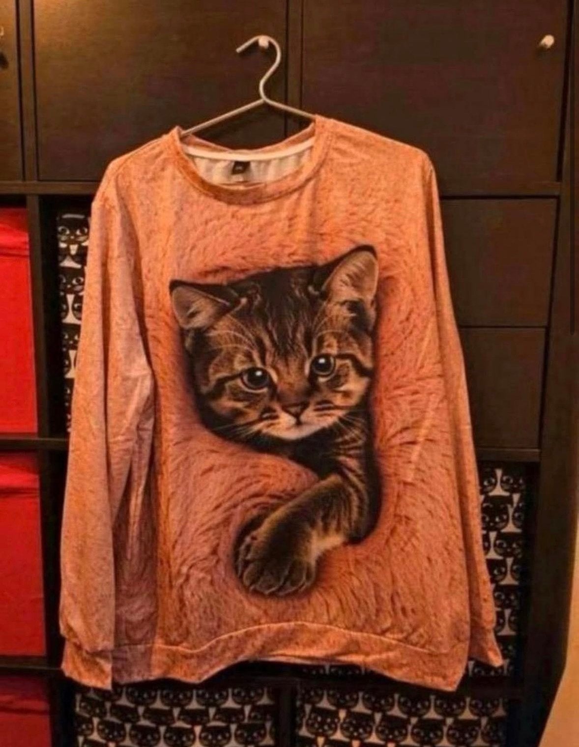 Leuke lange mouw shirt in roze met poes opdruk maat XL, Ophalen, Zo goed als nieuw, Maat 46/48 (XL) of groter, Roze