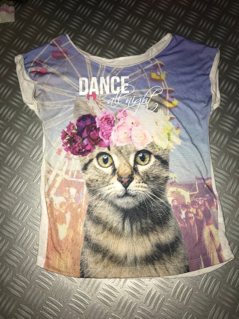 Cool Cat feestelijk t-shirt top Dance all night Kitten 134, Meisje, Coolcat, Nieuw, Ophalen of Verzenden