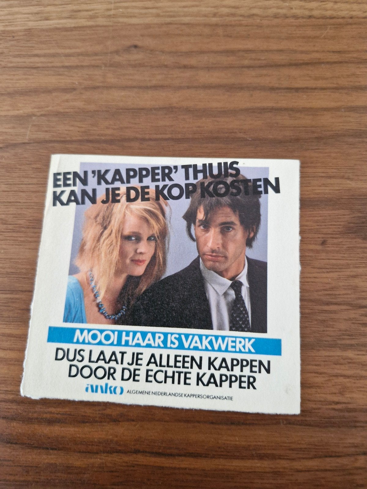 8827 sticker ANKO Kappersorganisatie - Mooi haar is vakwe, Ophalen of Verzenden, Gebruikt, Bedrijf of Vereniging