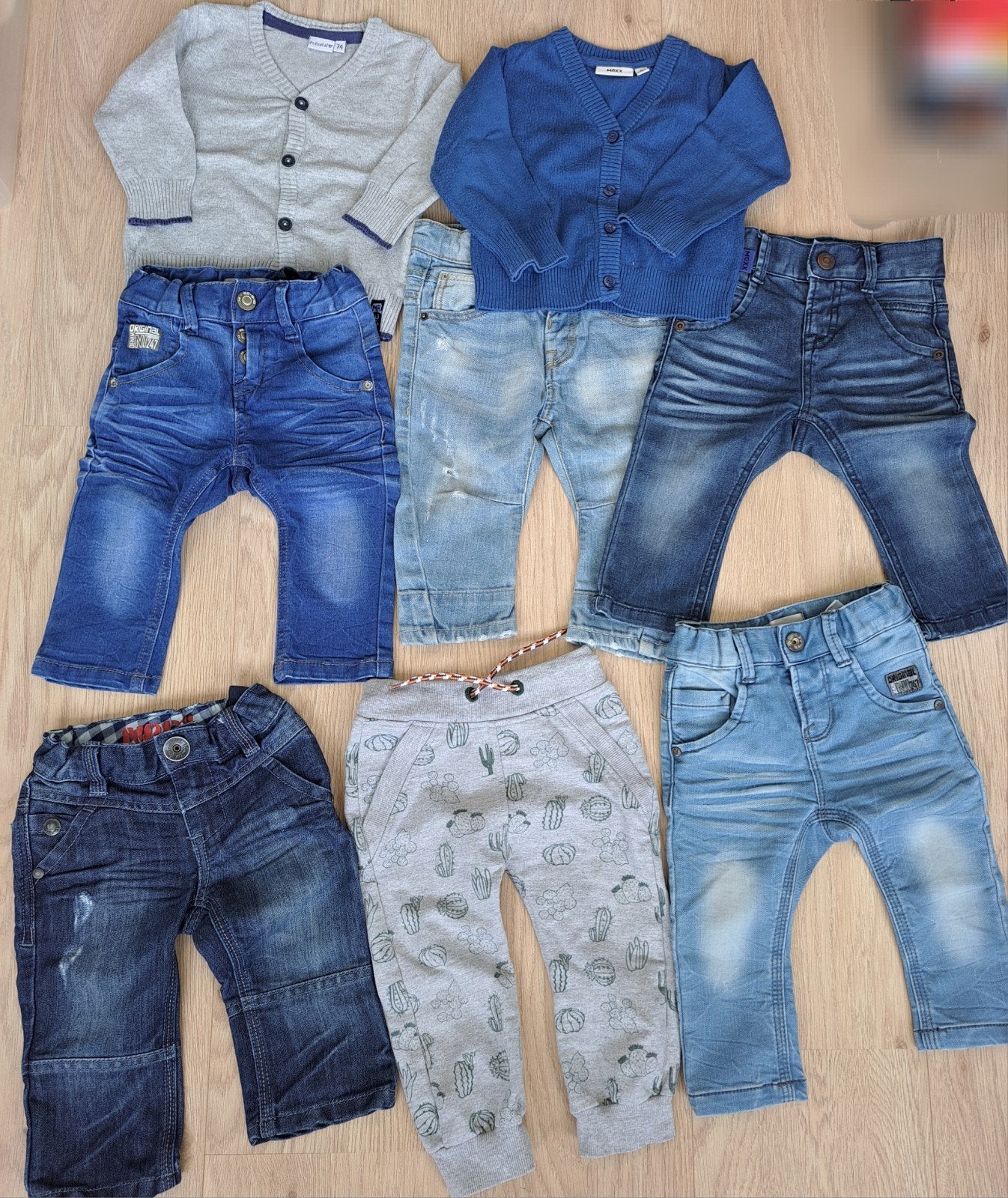 Set broeken en vesten maat 74 (Prenatal, Mexx, Name It), Ophalen, Gebruikt, Prenatal, Mexx, Name It, Jongetje
