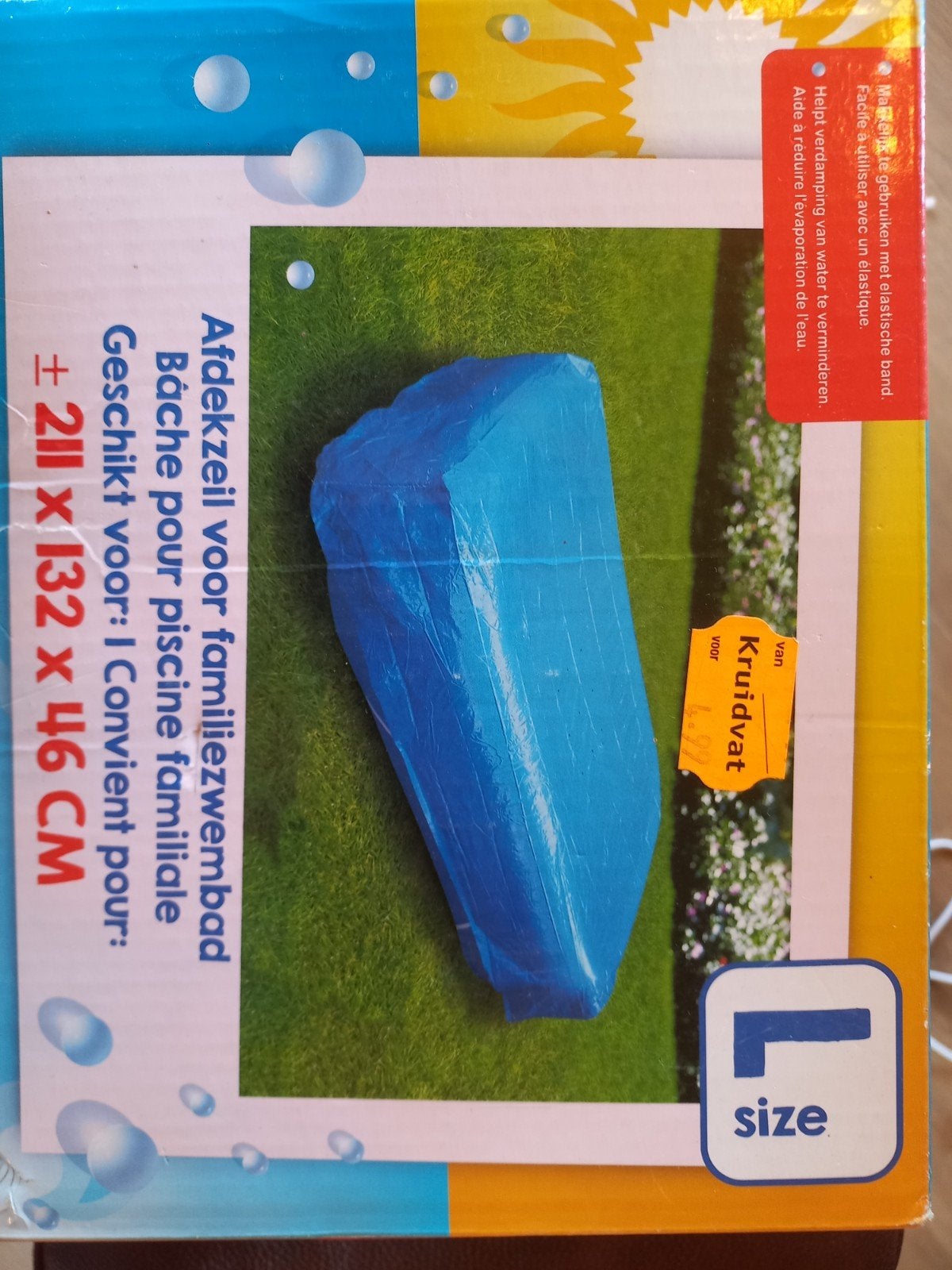 Afdekzeil voor familiezwembad (211x132x46 CM), Ophalen, Nieuw
