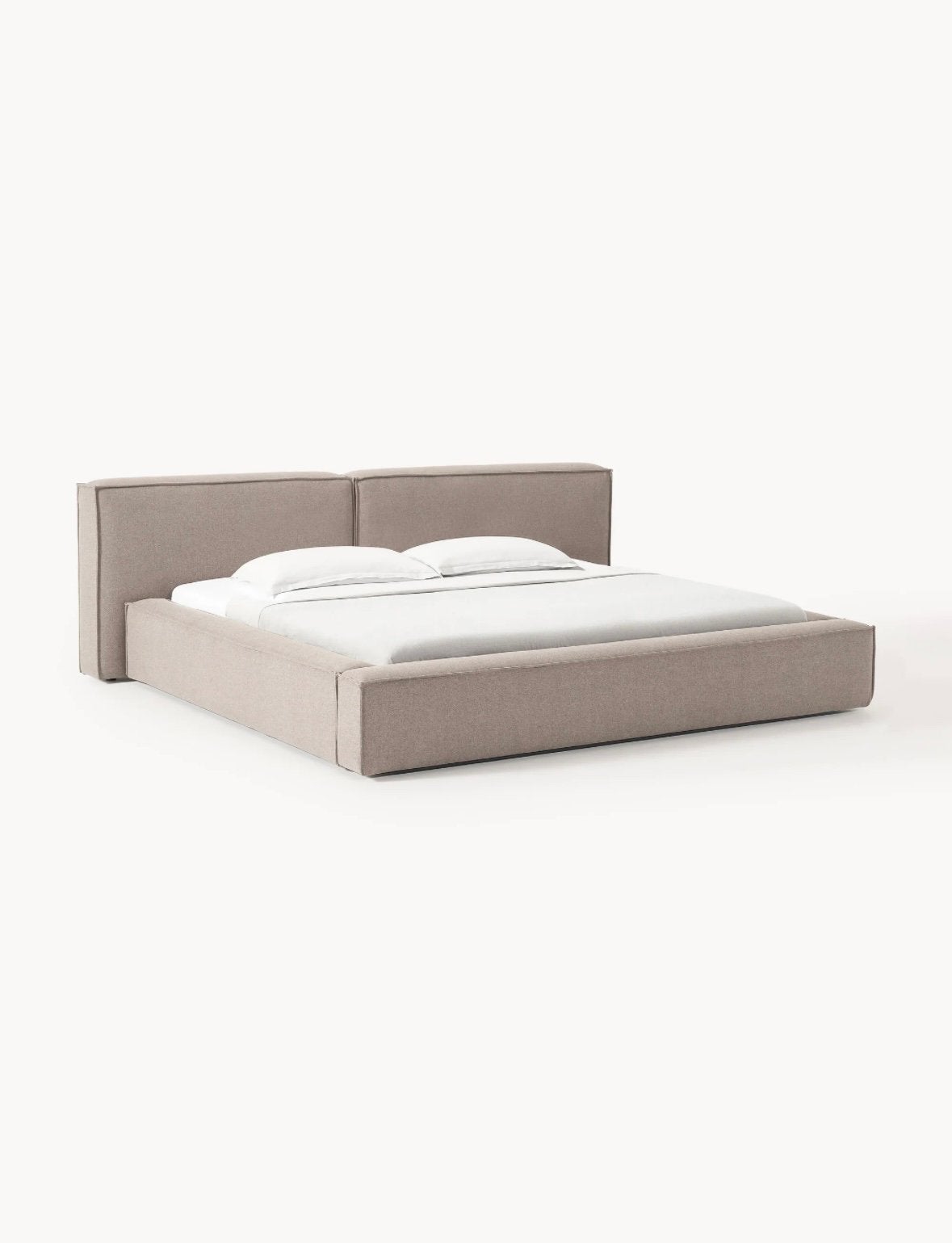 Nieuw Westwing LENNON Opbergbed 200x200 Taupe Nieuw in doos, Ophalen, Overige materialen, Bruin, Overige maten