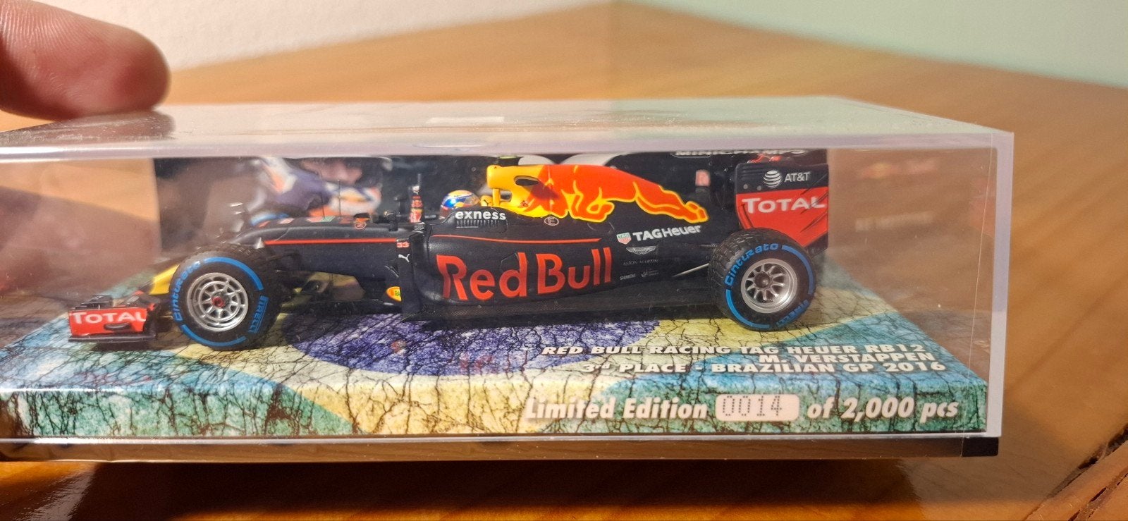 Max Verstappen schaalmodel Brazilian GP 2016 RB12, Ophalen of Verzenden, Nieuw, Formule 1