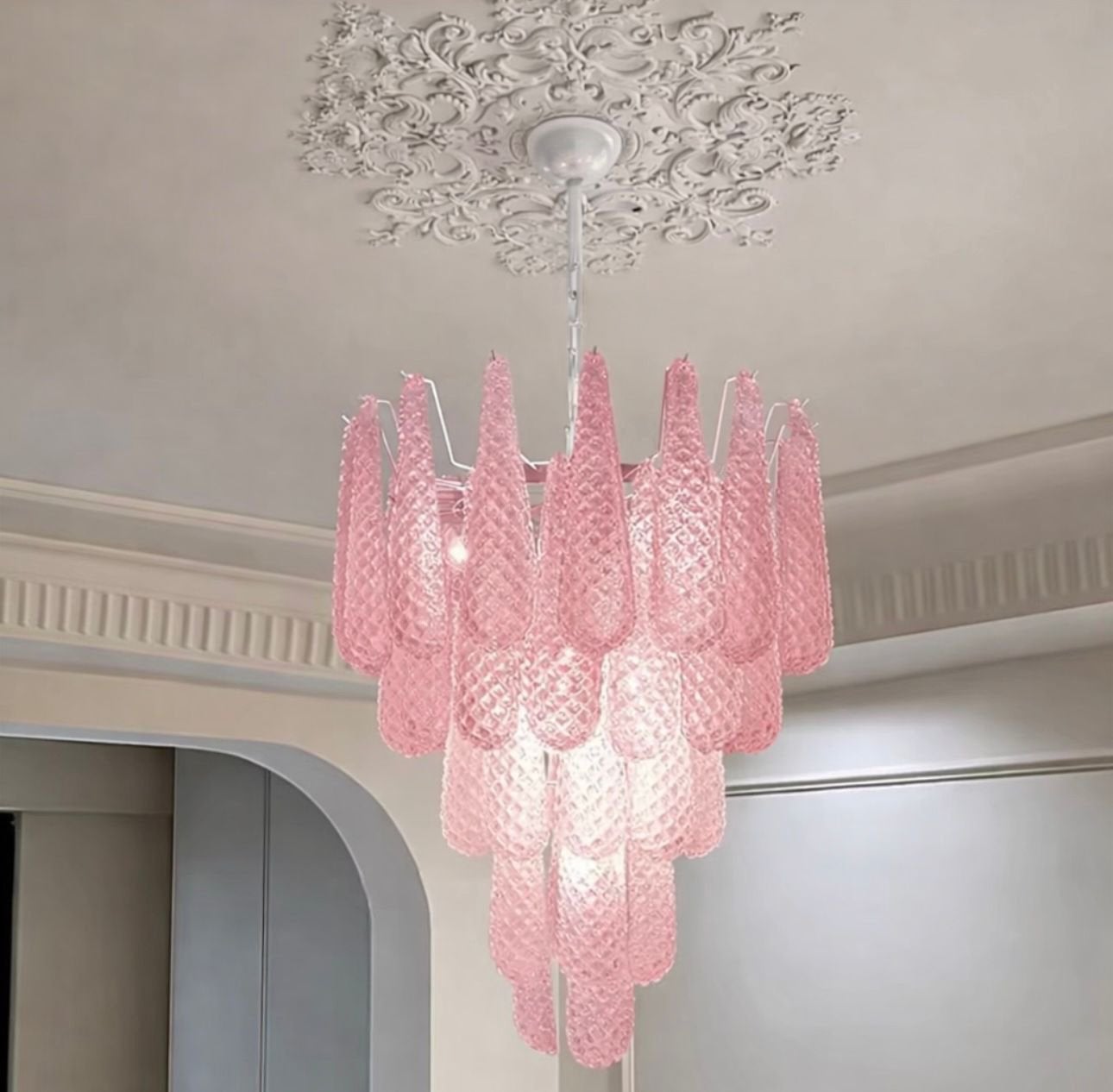 Hanglamp, Huis en Inrichting, Ophalen, Zo goed als nieuw, Glas