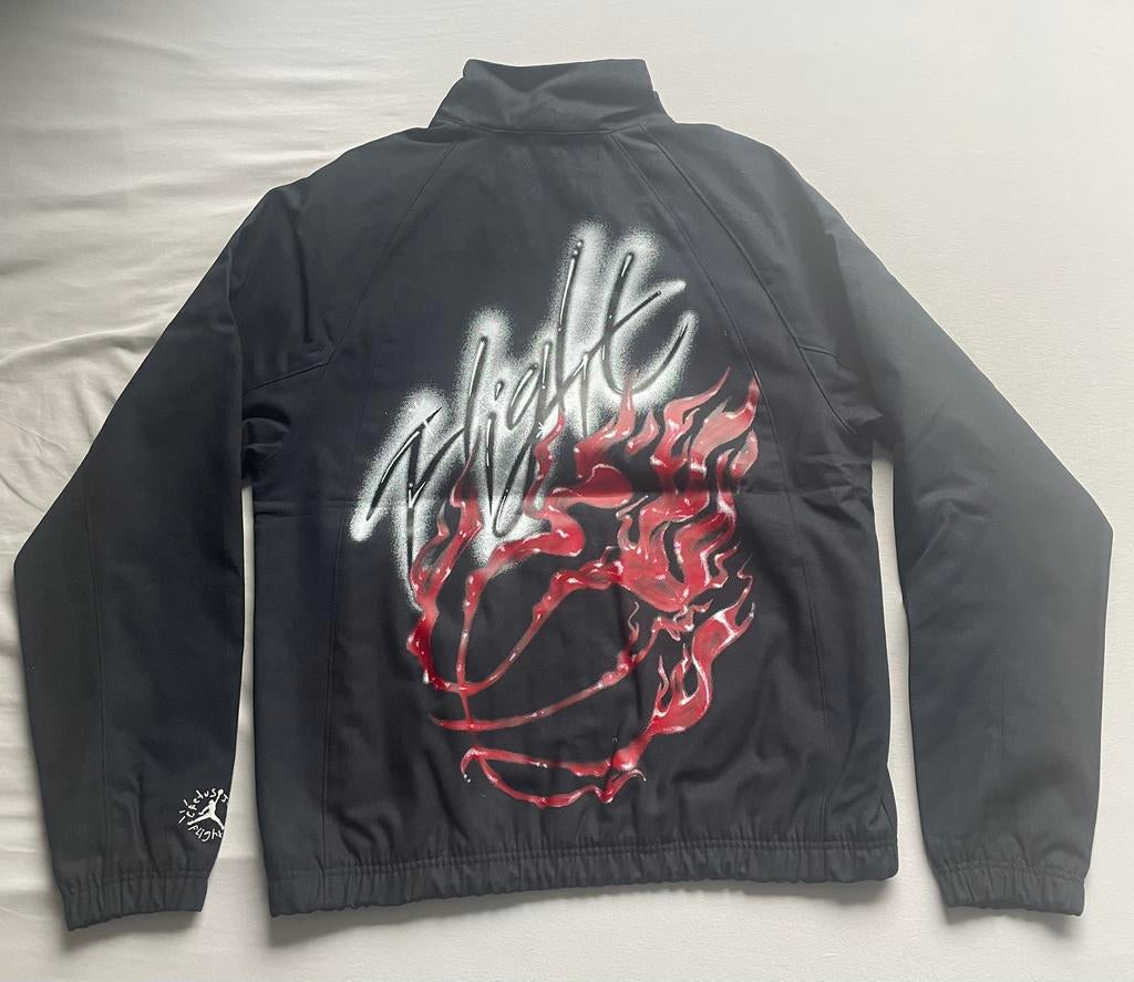 Nike Air Jordan X Travis Scott Cactus Jack Woven Jacket M, Kleding | Heren, Jassen | Zomer, Nieuw, Maat 48/50 (M), Zwart, Ophalen of Verzenden