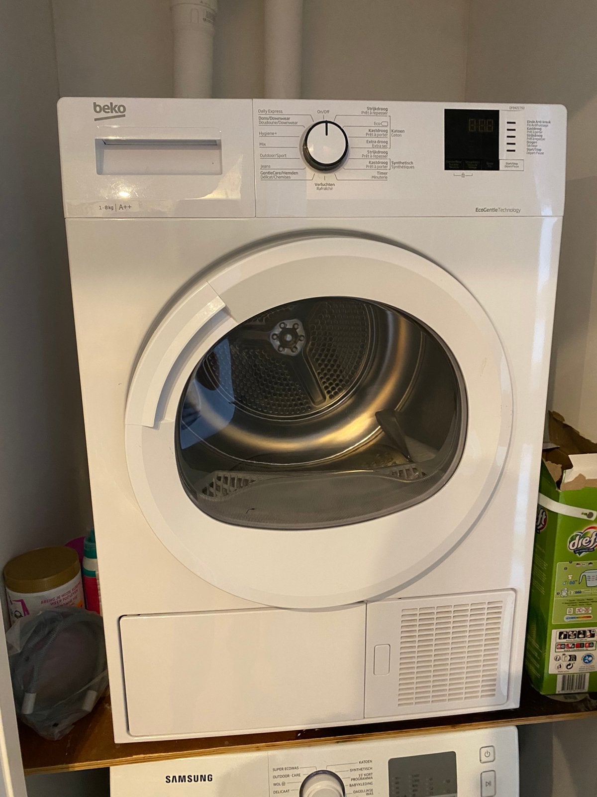 Beko wasdroger, Ophalen, 6 tot 8 kg, Minder dan 85 cm, Zo goed als nieuw