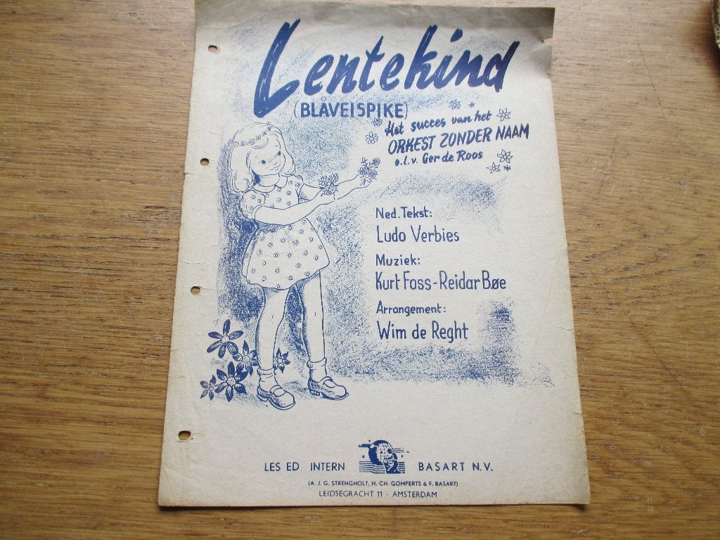 Lentekind (Blåveis Pike) bladmuziek - Orkest Zonder Naam, Muziek en Instrumenten, Bladmuziek, Gebruikt, Ophalen of Verzenden, Piano