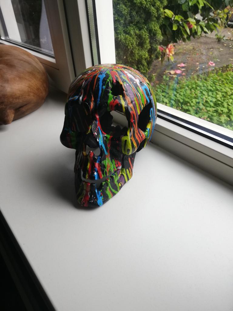 Gietijzeren schedel, ware grote, Ophalen, Beeld, Metaal, Modern