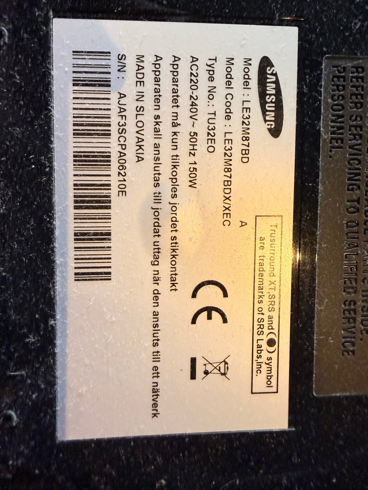 Samsung LE32M87BD LCD TV - 32 inch, Audio, Tv en Foto, Televisies, Ophalen, Gebruikt, 50 Hz, LCD
