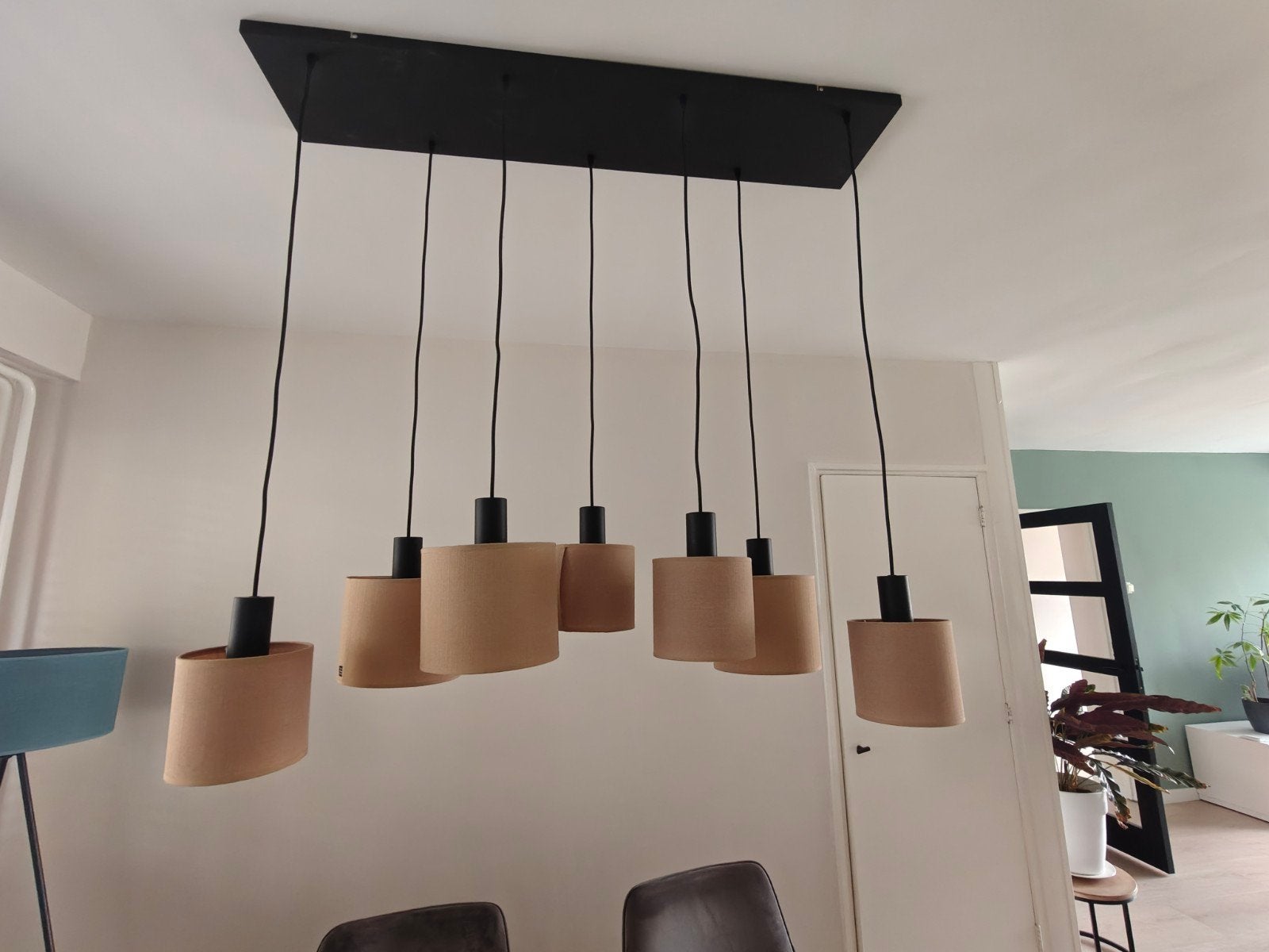 Eettafel lamp met 7 kapjes, Ophalen, Minder dan 50 cm