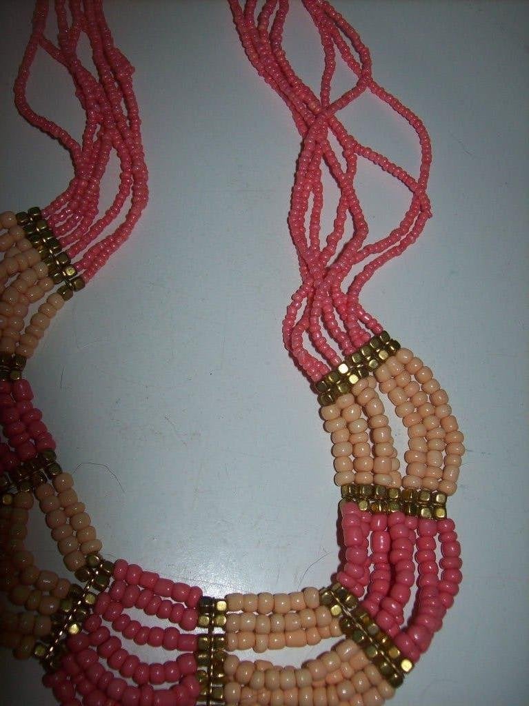 Ketting Roze Tint Steen Goudkleur Randjes fraai model, Sieraden, Tassen en Uiterlijk, Kettingen, Verzenden, Nieuw, Steen of Mineraal