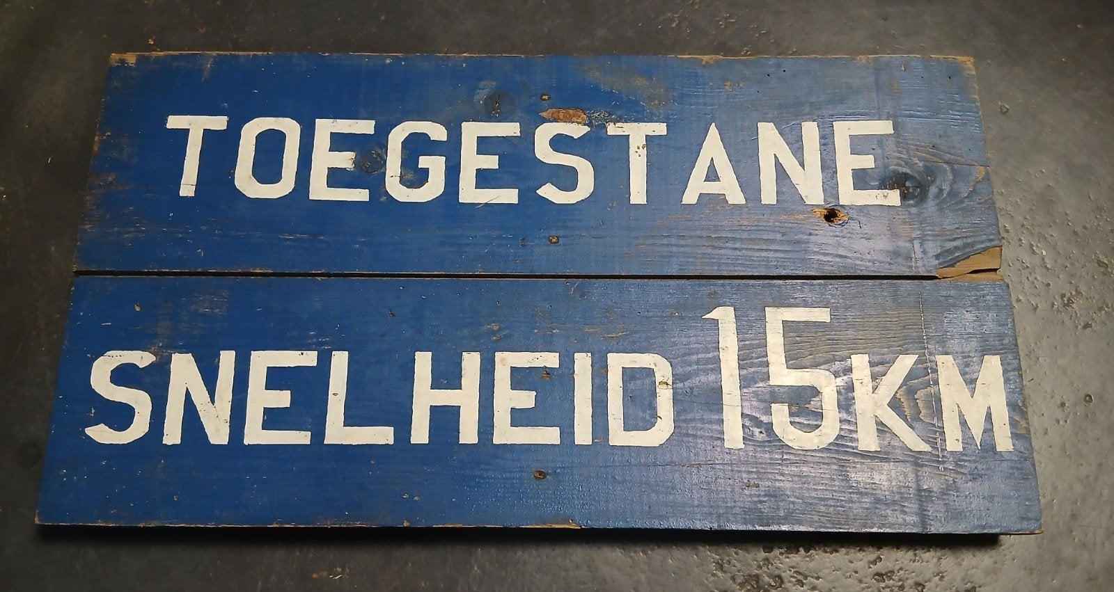 oud handbeschilderd houten bord/plank, Ophalen of Verzenden, Gebruikt