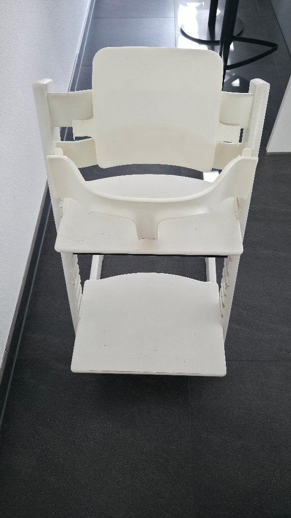 Stokke kinderstoel wit, Ophalen, Gebruikt, Meegroeistoel