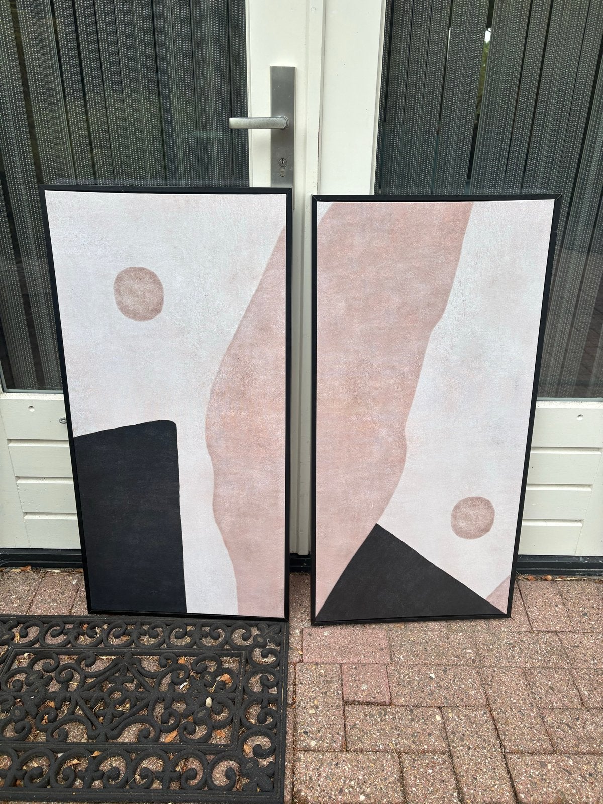 Tweeluik abstracte kunst in goede staat, Antiek en Kunst, Kunst | Schilderijen | Abstract, Ophalen