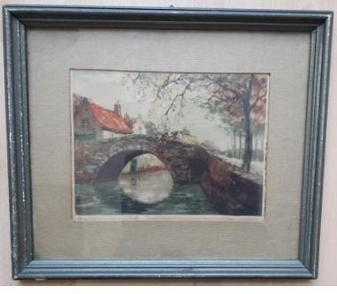 Oud schilderijtje - van Doorn "Ougi Vert", Ophalen of Verzenden, Landschap
